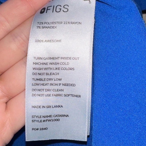 Figs women’s Blue Catarina V-Neck scrub top XL medical uniform nurse doctor - Picture 7 of 9